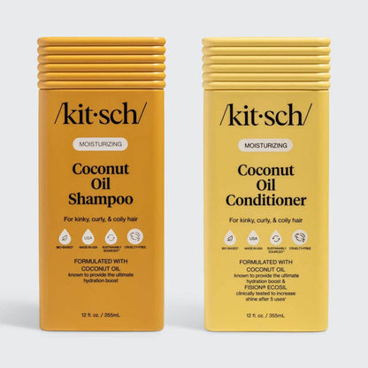 Kitsch Moisturizing Coconut Oil Shampoo & Conditioner Bottle Duo - 2pc