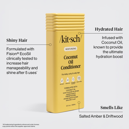 Kitsch Moisturizing Coconut Oil Shampoo & Conditioner Bottle Duo - 2pc