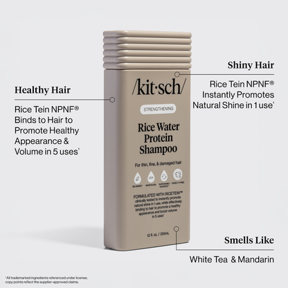 Kitsch Strengthening Rice Water Shampoo & Conditioner Bottle Duo - 2pc