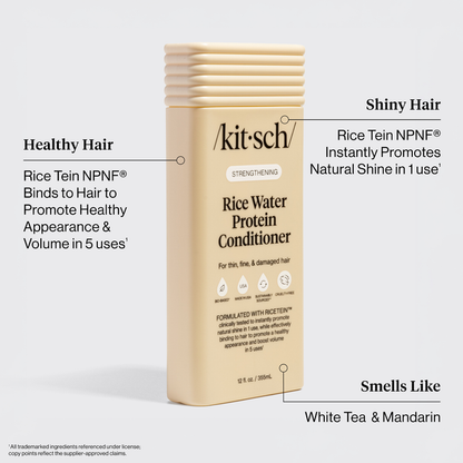 Kitsch Strengthening Rice Water Shampoo & Conditioner Bottle Duo - 2pc