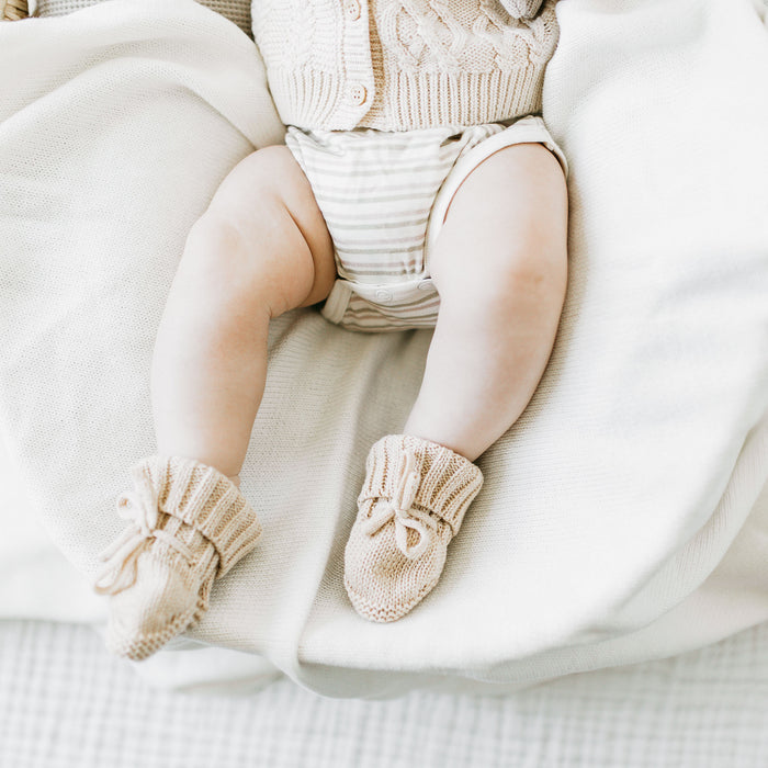 Knit Booties - Beige