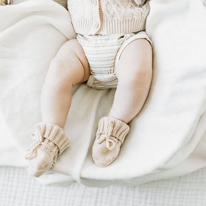 Knit Booties - Beige