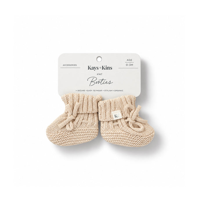 Knit Booties - Beige