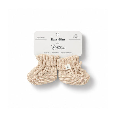 Knit Booties - Beige