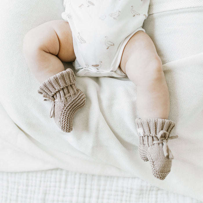 Knit Booties - Oatmeal