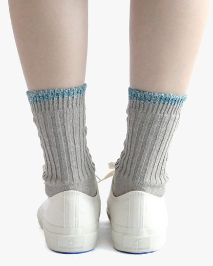 Knitwin, Crew Socks, Silk Cotton, Boston Light Gray