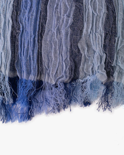 Kobo Oriza Linen Cotton Stole, Blue Gradient
