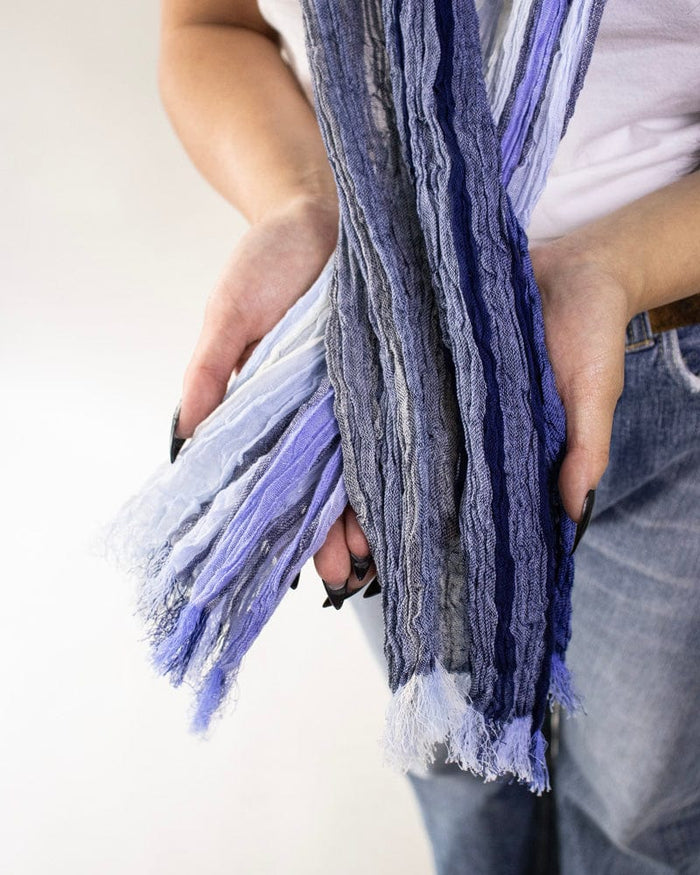 Kobo Oriza Linen Cotton Stole, Blue Gradient