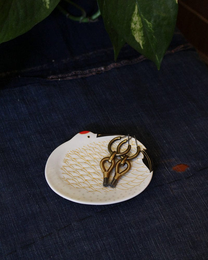 Kouraku Kiln Small Plate, Tsuru