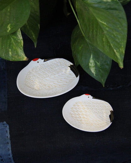 Kouraku Kiln Small Plate, Tsuru