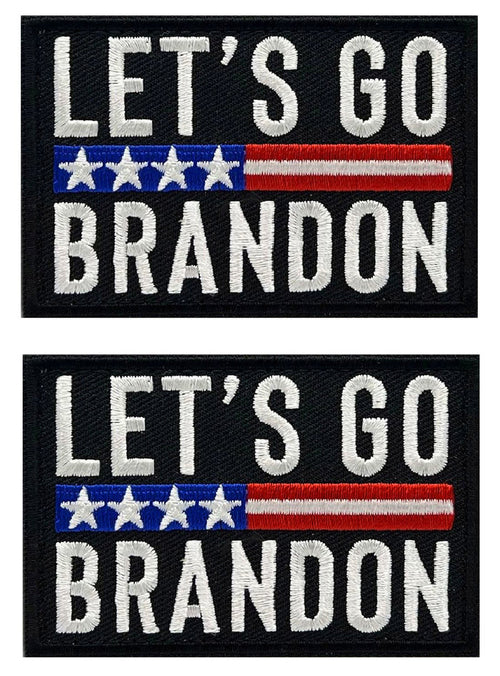 Let's Go Brandon Patch [2PC Bundle -3.0 X 2.0 - Hook Fastener Backing - PB-8]