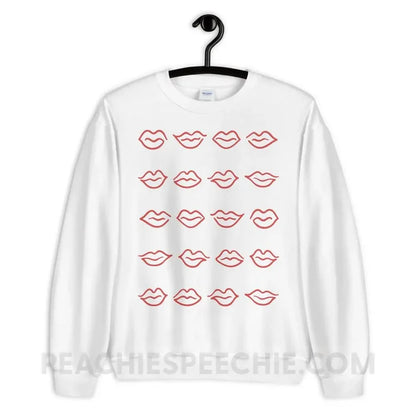 Lips Classic Sweatshirt - White / S - Hoodies & Sweatshirts peachiespeechie.com