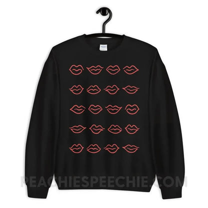 Lips Classic Sweatshirt - Black / S - Hoodies & Sweatshirts peachiespeechie.com