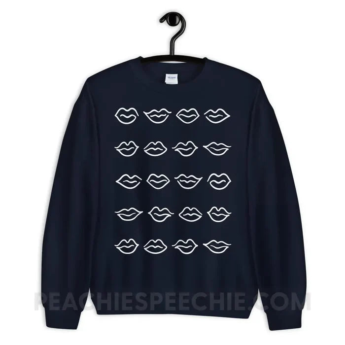 Lips Classic Sweatshirt - Navy / S - Hoodies & Sweatshirts peachiespeechie.com