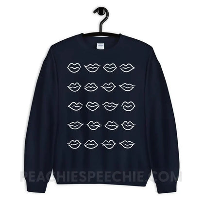 Lips Classic Sweatshirt - Navy / S - Hoodies & Sweatshirts peachiespeechie.com