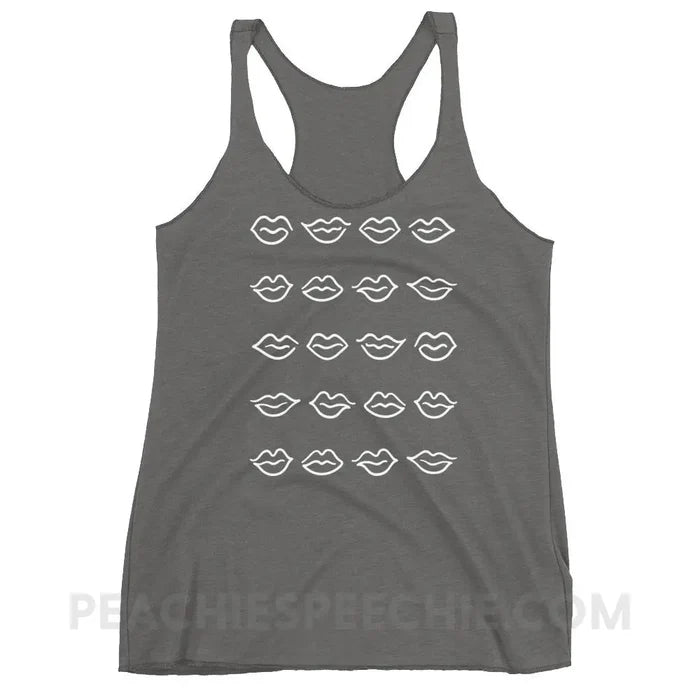 Lips Tri-Blend Racerback - Premium Heather / XS - Tank Tops peachiespeechie.com
