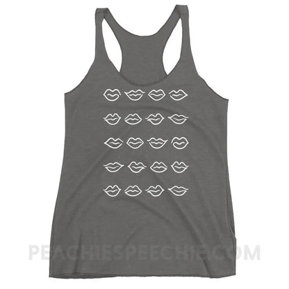 Lips Tri-Blend Racerback - Premium Heather / XS - Tank Tops peachiespeechie.com