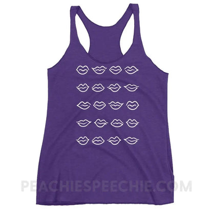 Lips Tri-Blend Racerback - Purple Rush / XS - Tank Tops peachiespeechie.com