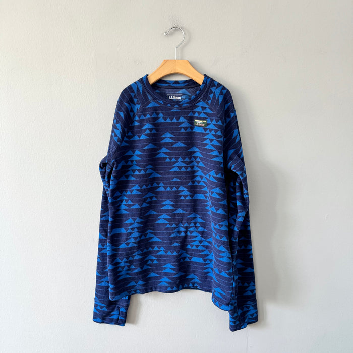 LL Bean / Navy x blue fleece pullover / 14-16Y