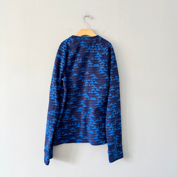 LL Bean / Navy x blue fleece pullover / 14-16Y
