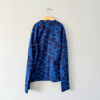 LL Bean / Navy x blue fleece pullover / 14-16Y