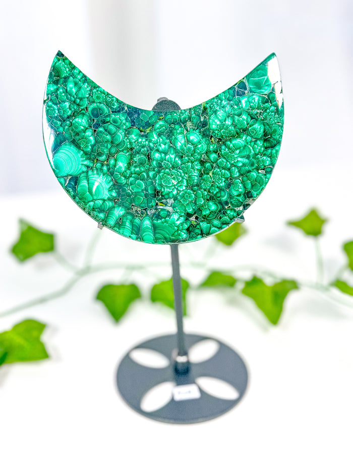 Malachite Moon on Stand (92M)