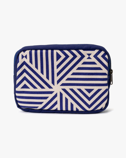 Maple & Moon Bag, Pouch, Blue Geometric