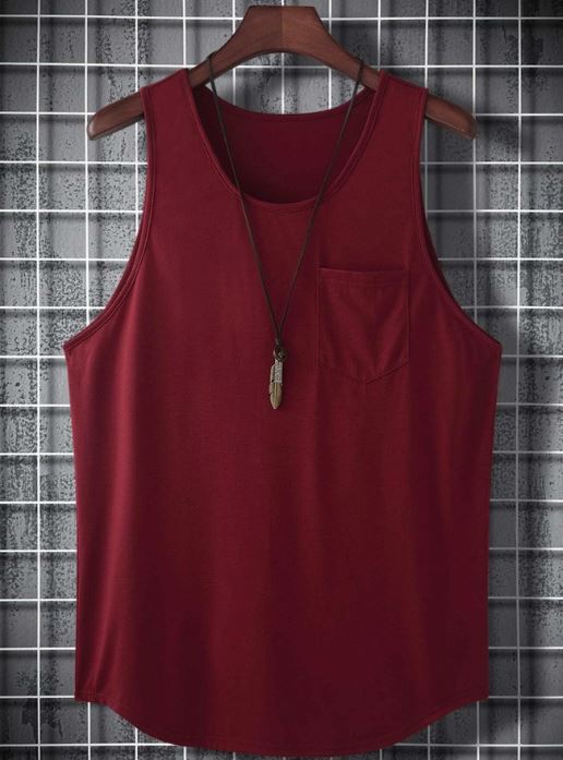 MEN PATCHED POCKET TANK TOP