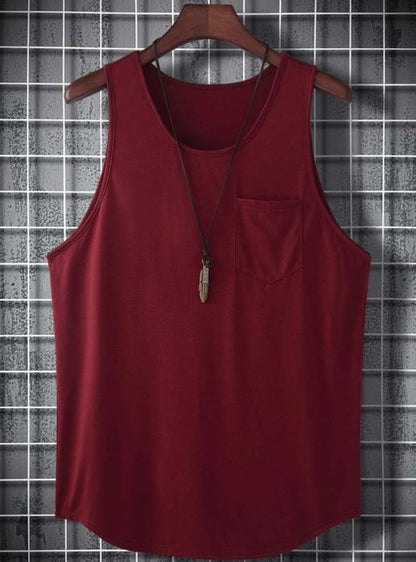 MEN PATCHED POCKET TANK TOP