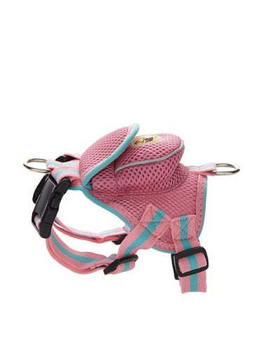 Mesh Pet Harness with Storage Pouch – Adjustable for Dogs & Cats