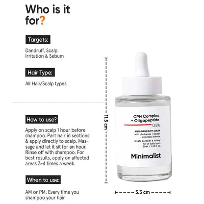 Minimalist CPH Complex + Oligopeptide 0.8% anti-dandruff scalp serum - Hairgivers