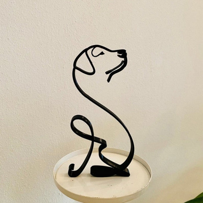 Minimalist Iron Labrador Sculpture