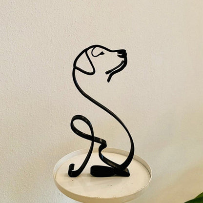 Minimalist Iron Labrador Sculpture
