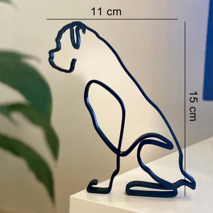 Minimalist Iron Labrador Sculpture