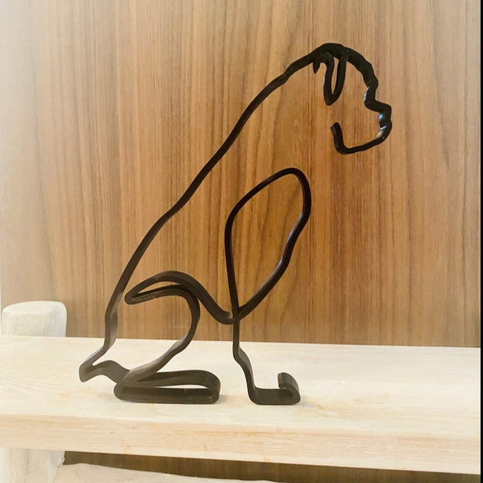 Minimalist Iron Labrador Sculpture