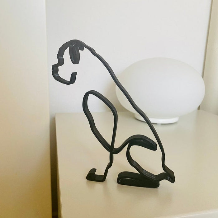 Minimalist Iron Labrador Sculpture