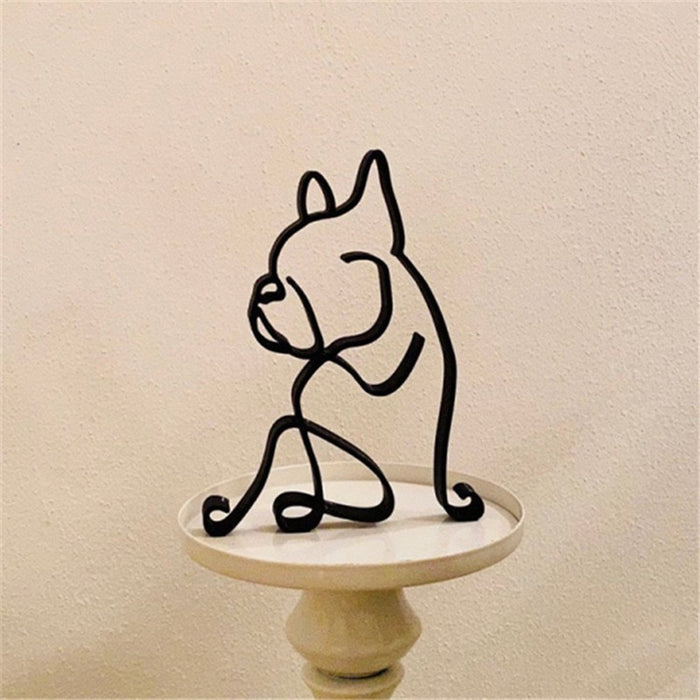Minimalist Iron Labrador Sculpture