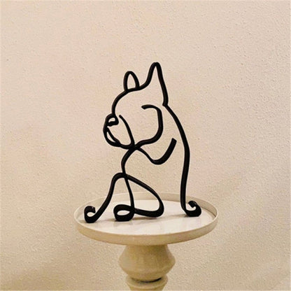 Minimalist Iron Labrador Sculpture