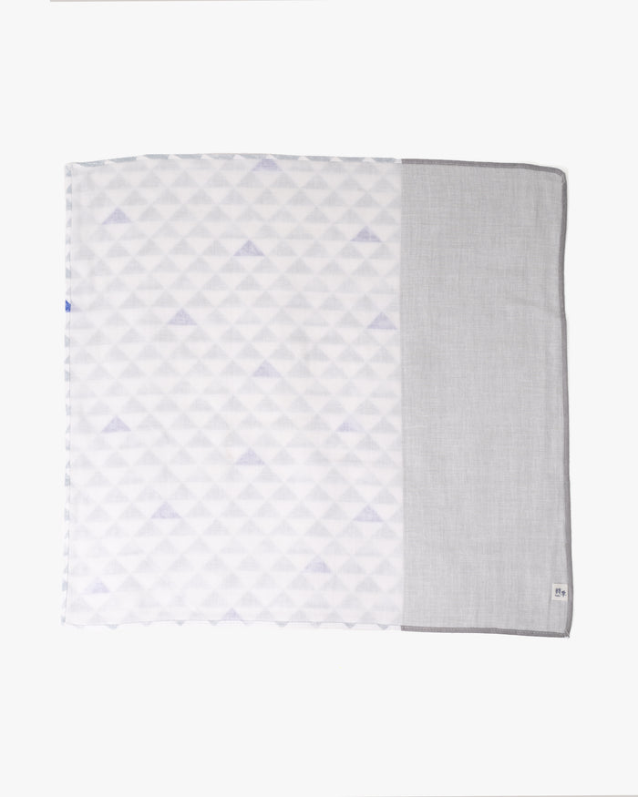 Miyamoto, Toki Double Gauze Handkerchief, Uroko, Light Grey and White