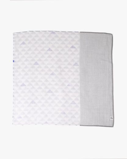Miyamoto, Toki Double Gauze Handkerchief, Uroko, Light Grey and White