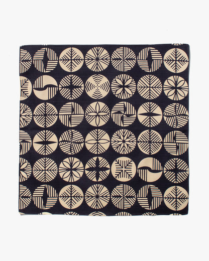 Modern Furoshiki, Musubi, Reversible, Isa Monyo, Pine, Dark Navy/Burnt Orange, 19" x 19"