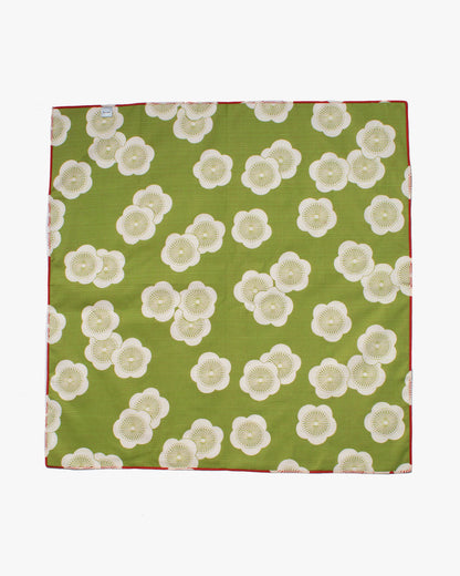 Modern Furoshiki, Musubi, Reversible, Isa Monyo, Ume, Lime Green and Orange, 27.5" x 27.5"