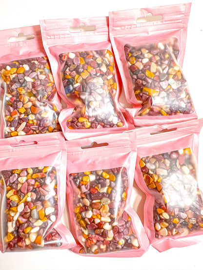 Mookaite Crystal Chip Bag
