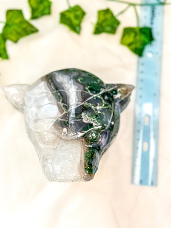 Moss Agate Statement Tiger Head #1