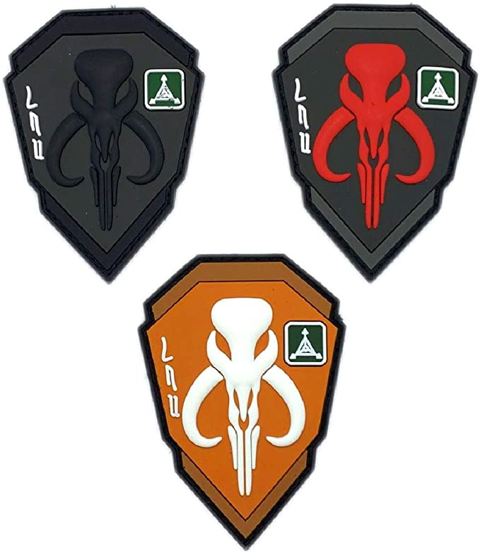 Mythosaur Skull Shield Patch [3PC Bundle -“Hook” Fastener - 3D-PVC Rubber-MTB4,5,6]