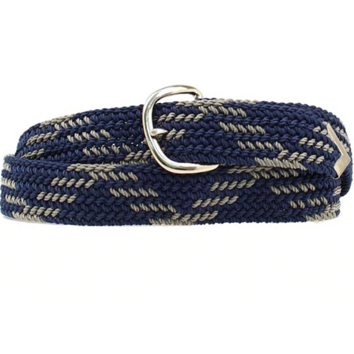 Navy and Grey Nylon Braided Belt