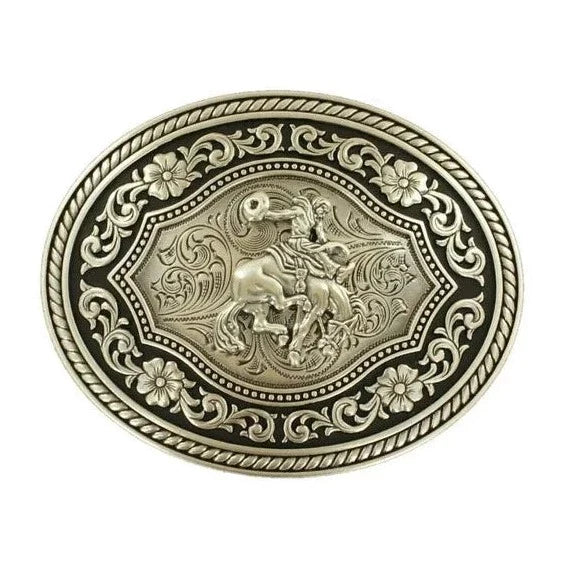 Nocona Oval Bronc Rider Belt Buckle