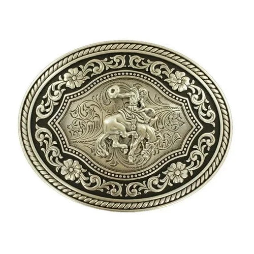 Nocona Oval Bronc Rider Belt Buckle