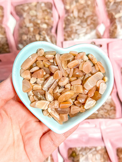 Peach Moonstone Crystal Chip Bag