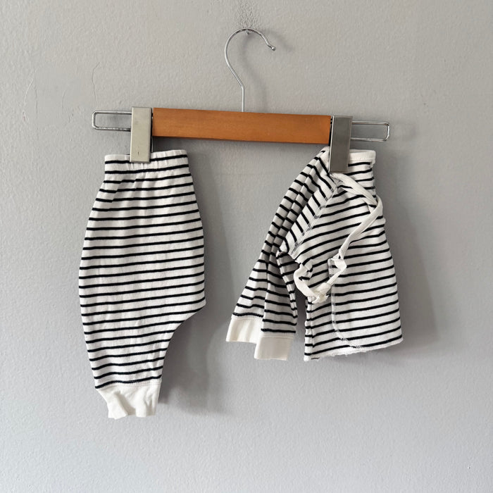 Petit Bateau / Stripe long sleeve set / 3M